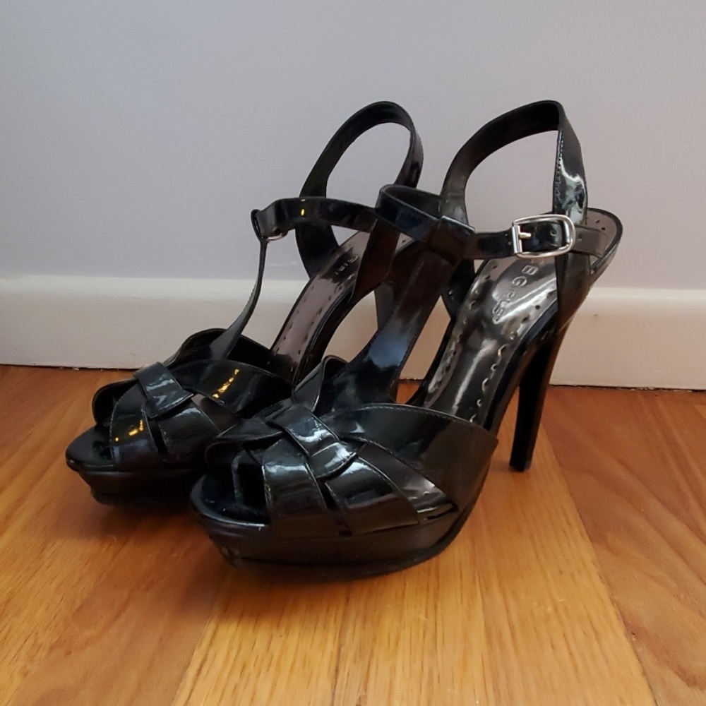BCBGirls black patent leather heels
